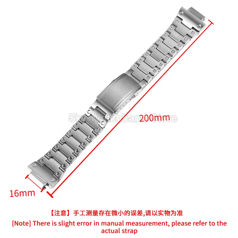 Stainless Steel 16mm Watchband Double Lock Clasp for Casio G-SHOCK GW-B5600 DW-5600/5000 GWX5600 GWM5610 Excellent Breathability