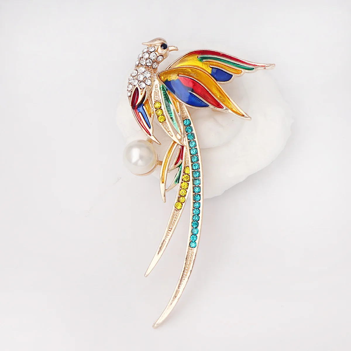 Exquisite Enamel Hummingbird Phoenix Peacock Brooch Fashion Design Clothing Women's Brooch Metal Lapel Pin