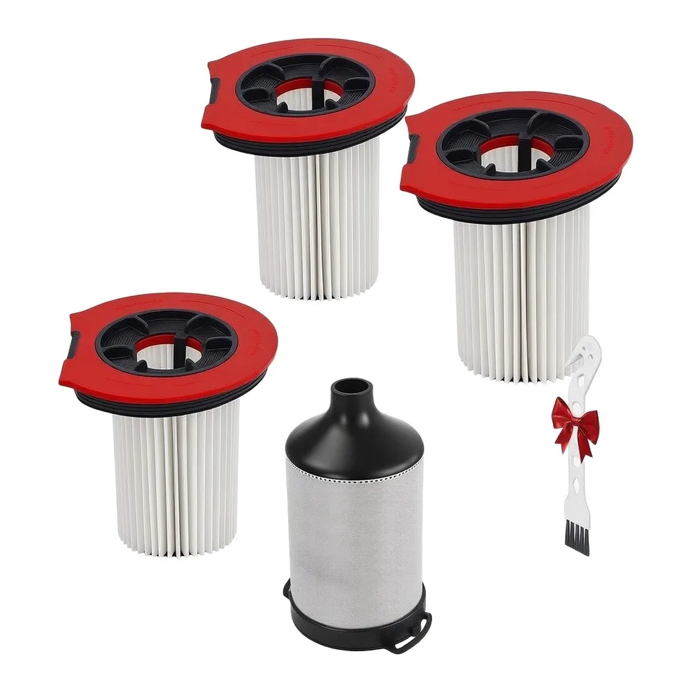 For Bosch Unlimited 109 Vacuum Cleaner Filter Replacement Bundle Includes 3 HEPA Filters Stainless Steel Pre-Filter Brush