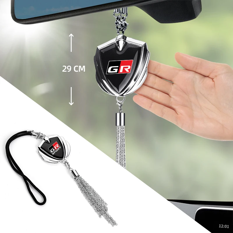 

Car Rearview Mirror Pendant Auto Interior Hanging Ornaments Accessories for Toyota sport GR Sport C-HR RAV4 Avensis Prado Prius