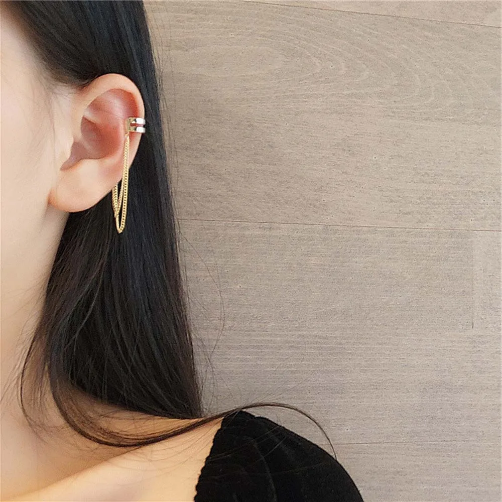 2024 Korean Gold Classic Dangle Drop Earrings for Women Exaggerated Long Tassel Chain Metal  Fashion Jewelry Accessories