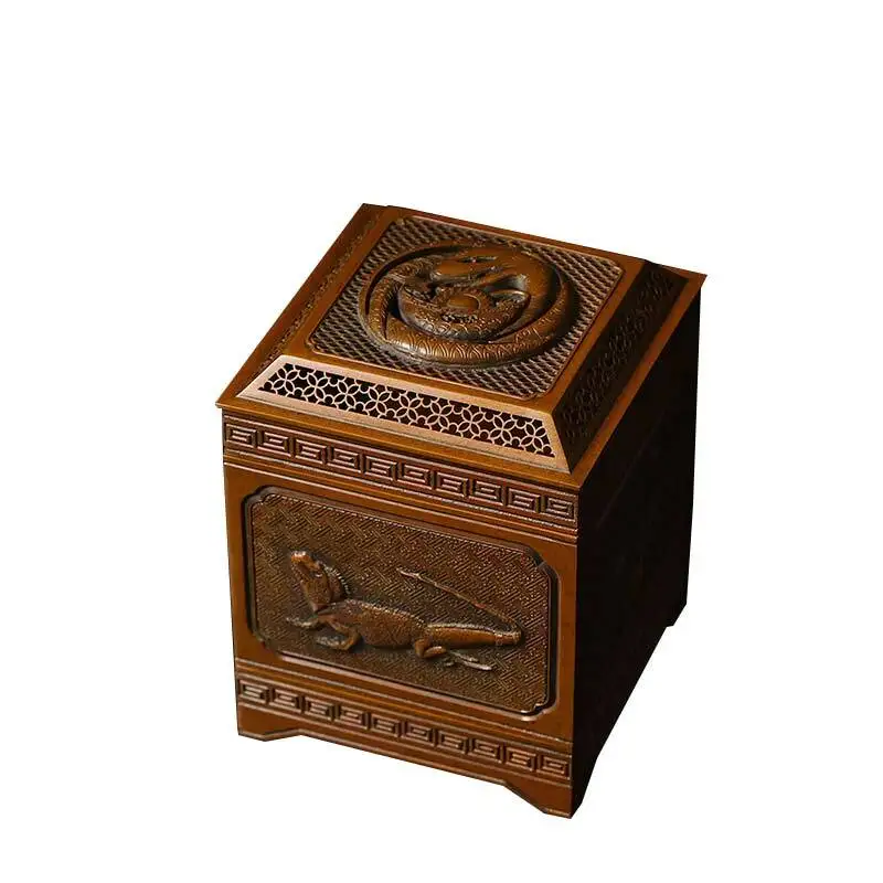 Qingsongtang Five Poison Seal Incense Burner, Su  Copper Famous Master Hu Qingsong's Purple