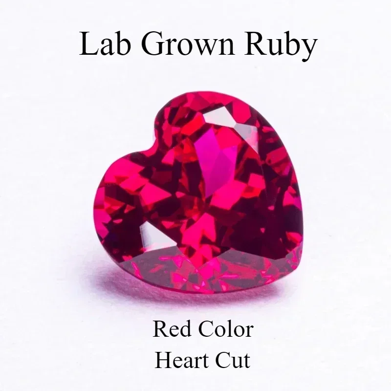 

Wholesale Lab Grown Ruby Heart Cut Red Color VVS1 Gemstone For Charms Diy Jewelry Making Earrings Necklace Selectable AGL Certif
