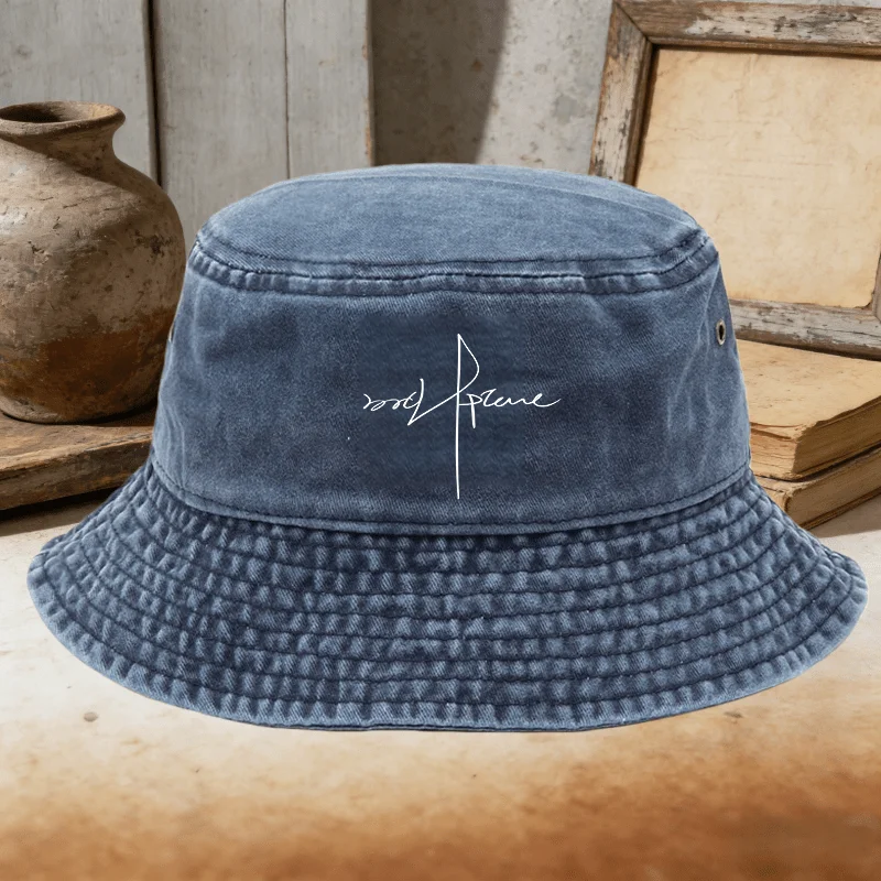 Soul Plane Handwritten Signature Fisherman Hat, a Minimalist Art Style Versatile Sun Hat, Camping Headwear, Fashionable Accessor