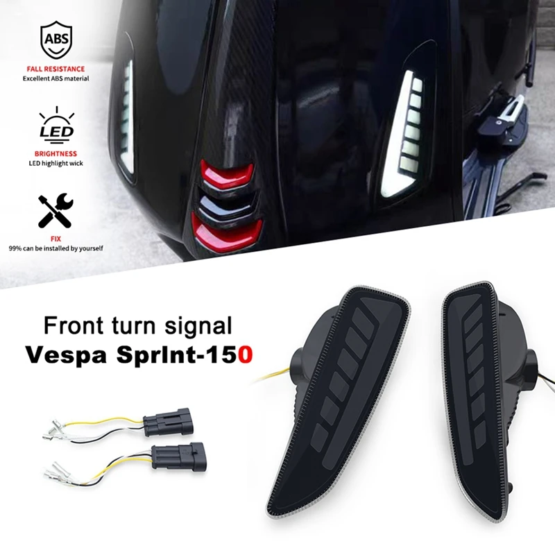 

Motorcycle Front Dynamic Turn Signals Lights LED Daytime Running Lights For Vespa Sprint Primavera 50 125 150