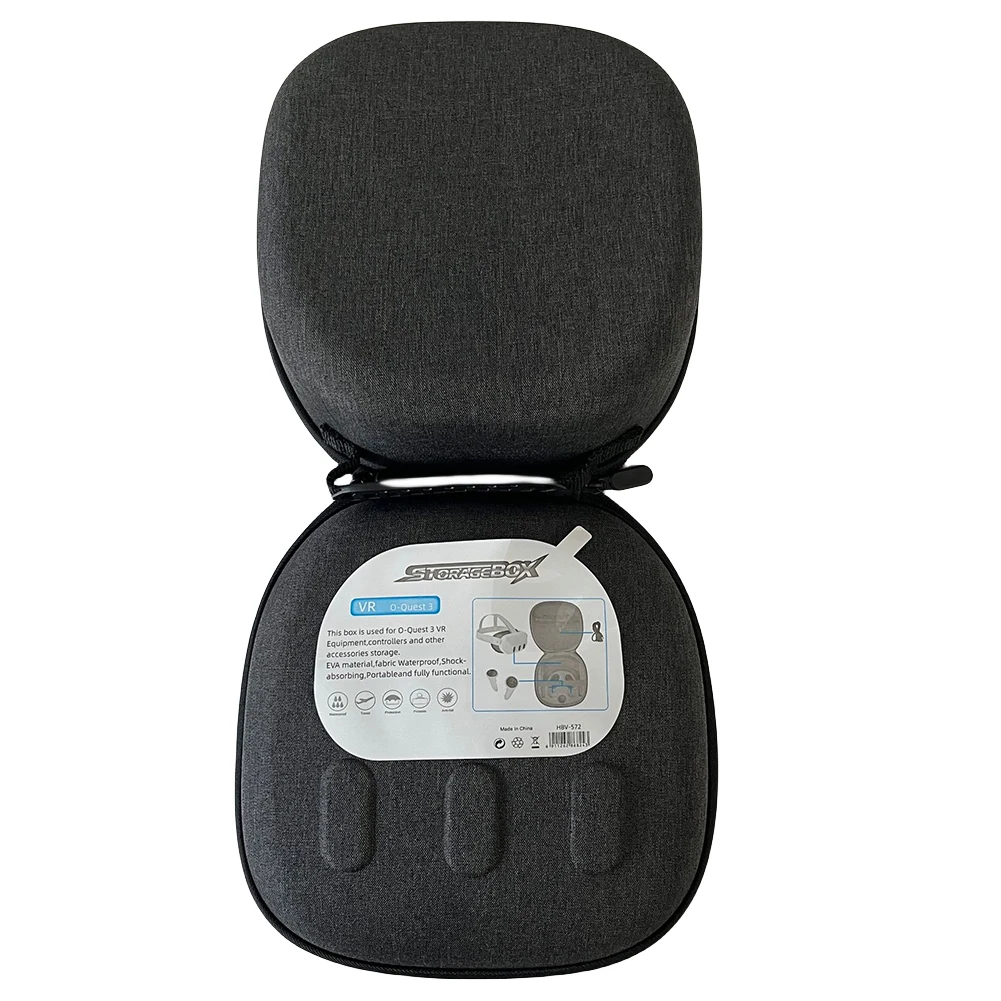 حقيبة تخزين محمولة مقاومة للصدمات، حقيبة واقية مضادة للخدش مع جيب شبكي لملحقات Meta Ques 3 VR