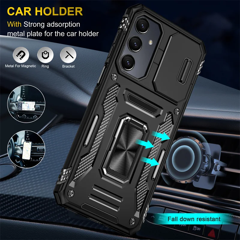 Funda For Samsung Galaxy A15 A25 A35 A55 5G Case Ring Holder Armor Shockproof Coque For Sumsung A 15 25 35 55 Lens Protect Cover