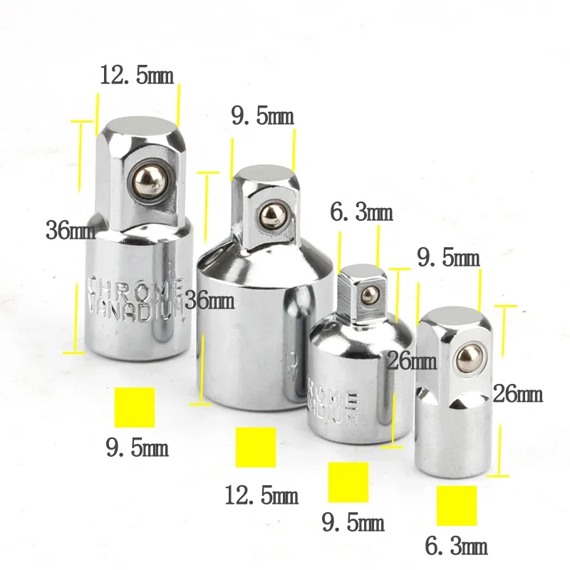 4 szt. Klucz grzechotkowy adapter nasadowy zestaw reduktorów 1/2 \