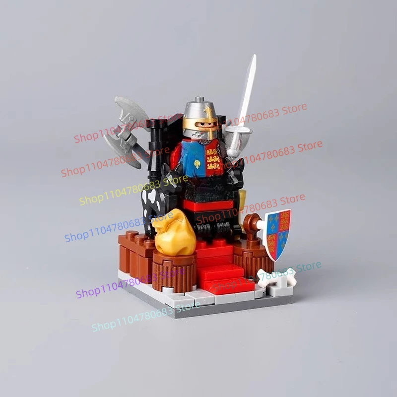 MOC New Building Blocks Doll Medieval Throne Knight Toy Gift Ornaments Collection
