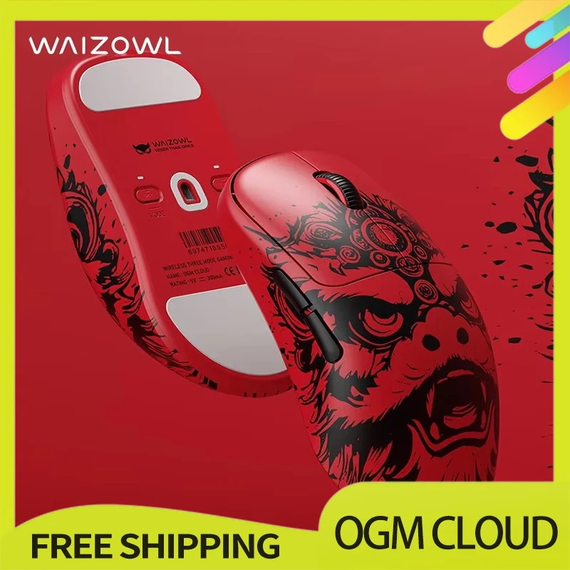 

Мышь Waizowl Ogm Cloud Lion Dance, трехрежимная беспроводная игровая мышь 8k Paw3950, легкая мышь по индивидуальному заказу для настольного компьютера