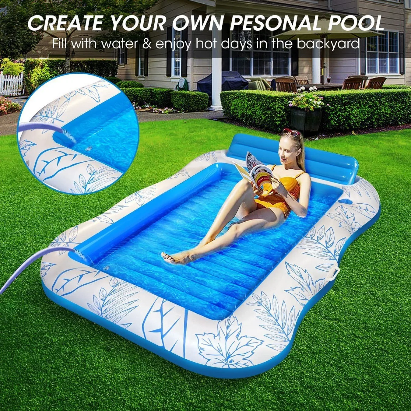 Opblaasbaar zomerspeelgoed voor buiten: nieuw model fabriek direct eenpersoons drijvend bed watervlot voor kinderen en volwassenen
