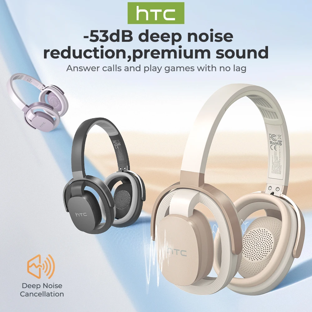 AI-Übersetzungs-Kopfhörer HTC HP07 Original-Soundqualität Kabellose Bluetooth-Ohrhörer Sport-Headset mit Mikrofon Geringe Latenz