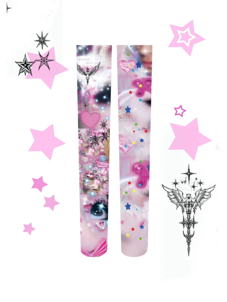 

Колготки, компрессионные чулки для женщин, колготки, фетиш-носки, женские готические носки в стиле Лолиты, Харадзюку, эмо, косплей, сексуальные шопии, панк, до колена Y2k