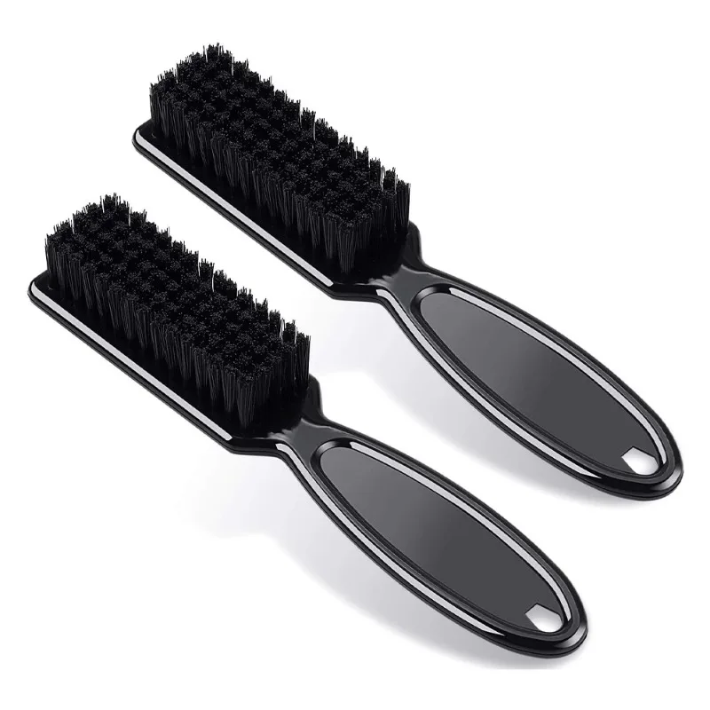 Black Small Beard Styling Brush Professional Shave Beard Brush Barber Vintage Oil Head Shape Carving Cleaning Brush