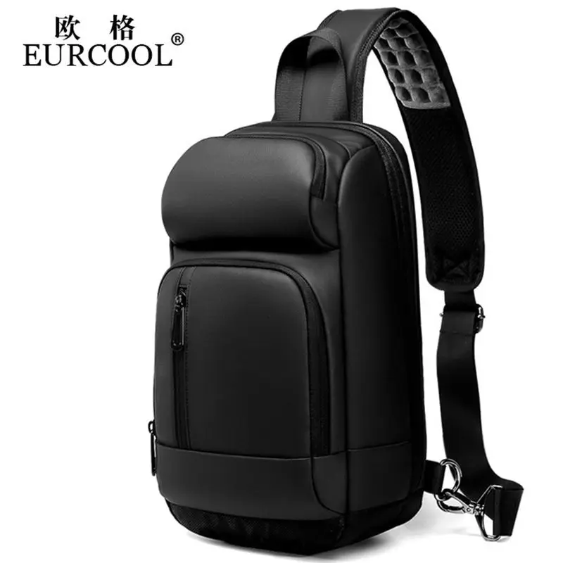 Eurcool-男性用USB充電ショルダーバッグ,防水メッセンジャーバッグ,短い旅行用,iPad 9.7,高品質