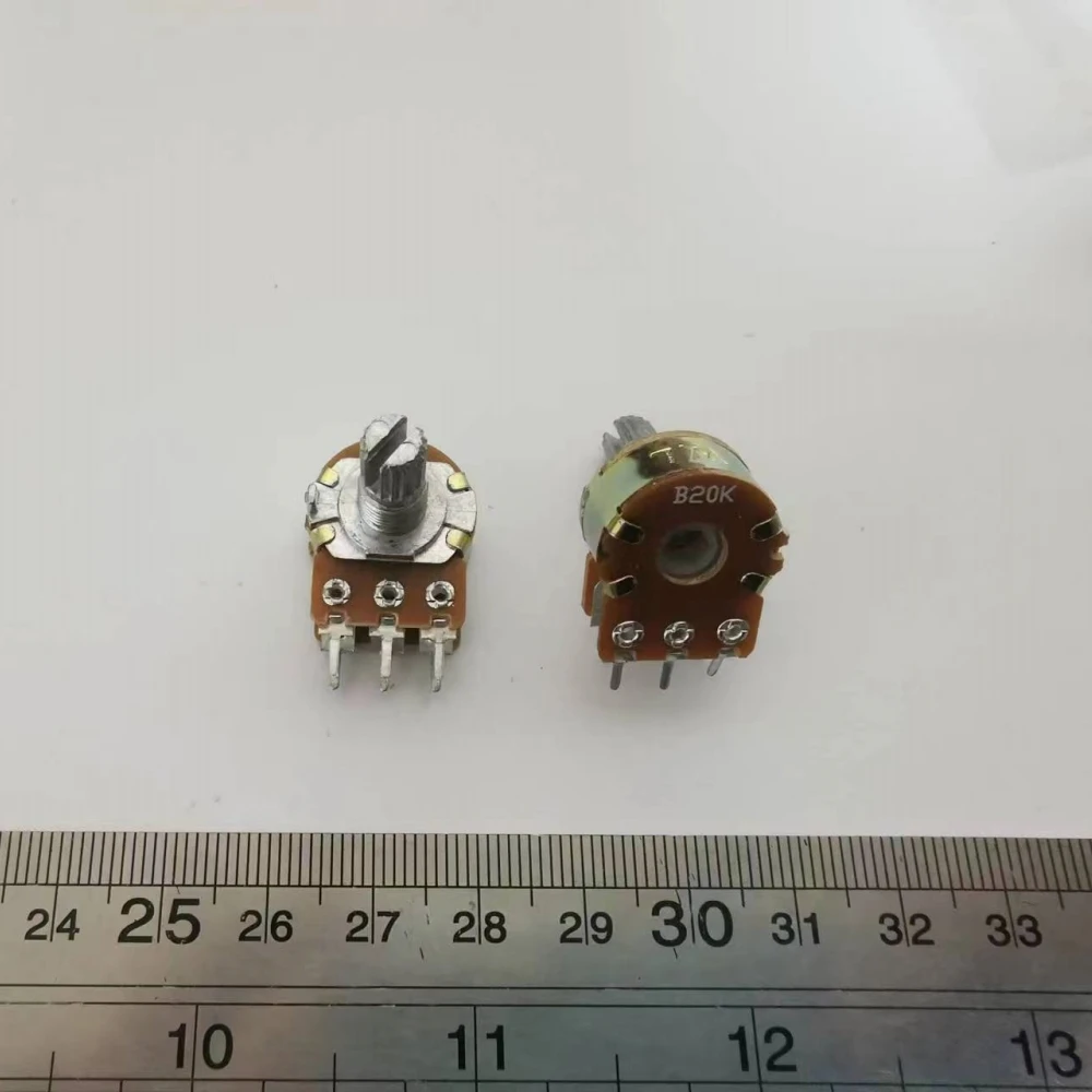 5Pcs 10PC WH148 B1K 2K 5K 10K 20K 50K 100K 500K Ohm 6 Pin 15mm Shaft Amplifier Dual Stereo Potentiometer