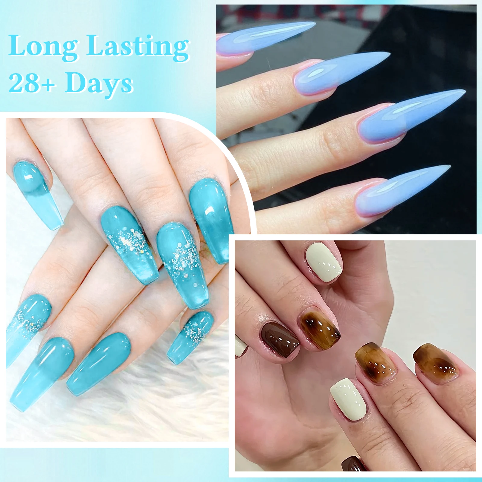 30 قطعة جيلي جيل للأظافر مجموعة طلاء 27 لون وقاعدة جل ، معطف فوقي ، معطف فوقي غير لامع هيما الحرة لتقوم بها بنفسك مسمار الفن لوازم الأشعة فوق البنفسجية/LED الورنيش كيت #3