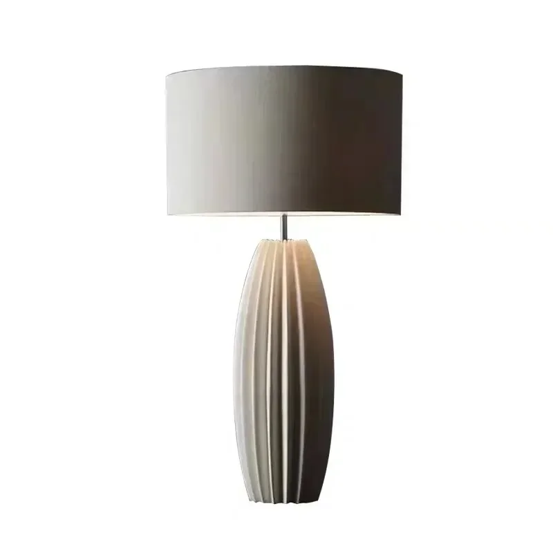 

Modern Pleated Ceramic Desk Lamp Luxurious Living Room Bedroom Bedside Lamp Hotel Model Room Eye Protection Reading Lamp