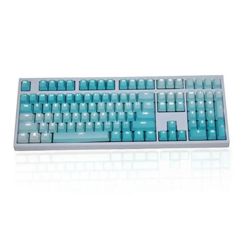 

Сменные колпачки для клавиш PBT 87 104 108 прозрачные клавиши с надписью, колпачок для клавиш с двойным кадром, инъекция, колпачок для клавиатуры для механической клавиатуры, 1 комплект