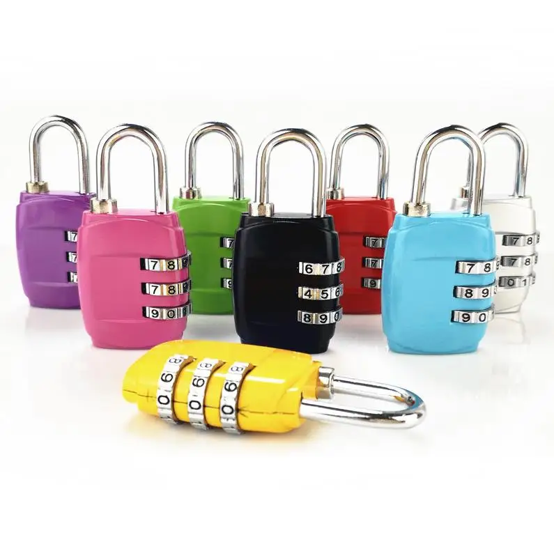 TSA Security Code Luggage Password Locks 3 Digit Combination Steel Keyed Padlocks Travel Lock for Suitcases Baggage ni590