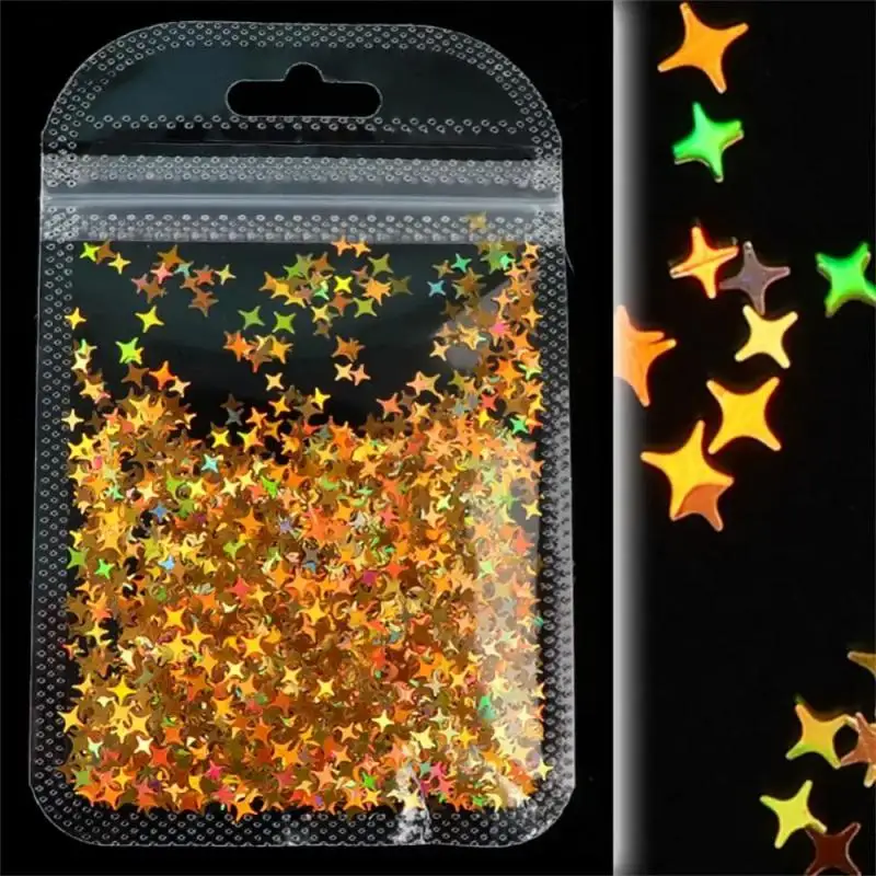 เลเซอร์ Cross Star เลื่อมเล็บ Glitter เลื่อม Paillettes Ultrathin Glitter Paillette 3D เล็บเล็บวัสดุตกแต่ง