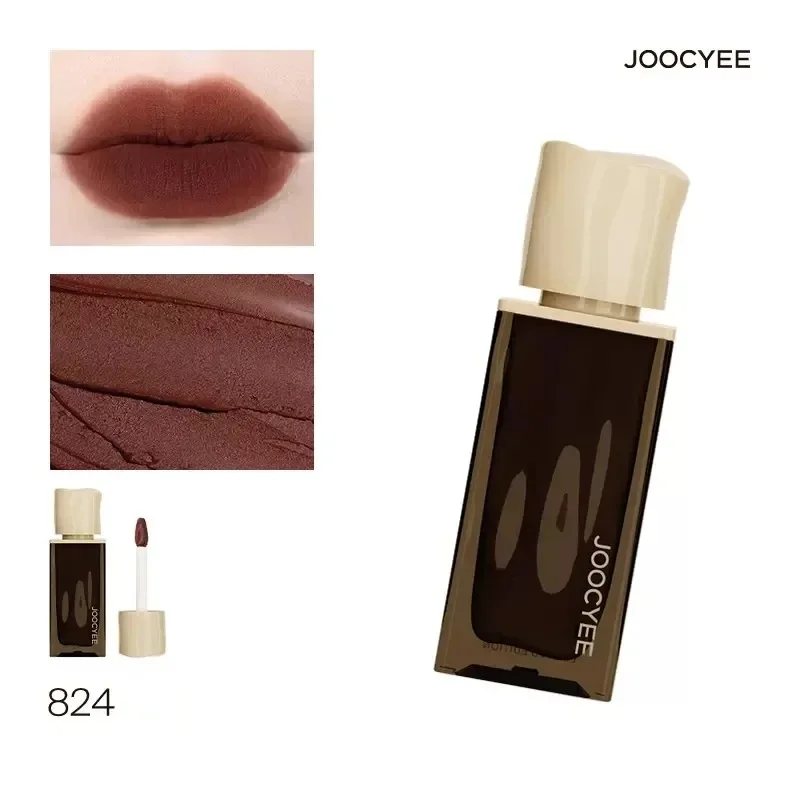 Joocyee ลิมิเต็ดอิดิชั่นกำมะหยี่กลอสลิปลิปลิปลิปลิปกรอสสีน้ำตาลปากลิปสติกเนื้อแมทไม่ติดเครื่องสำอาง