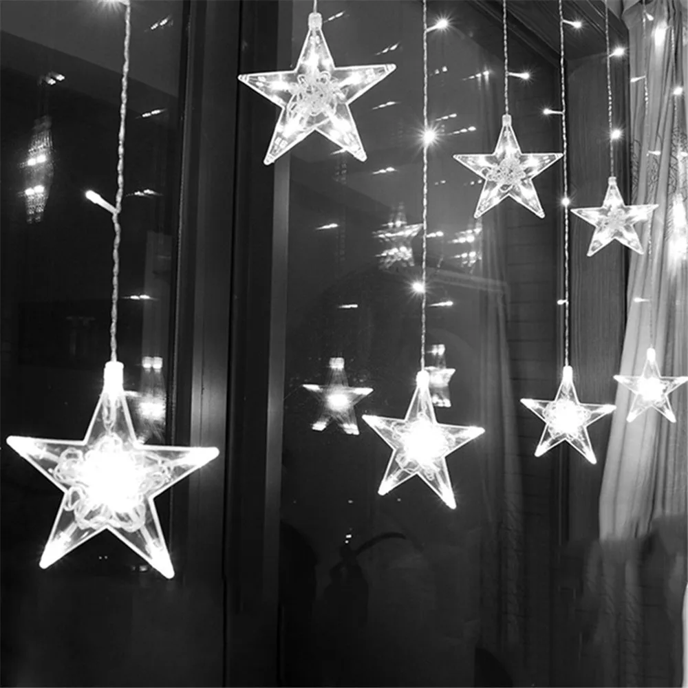 Star Christmas Decoration Led String Light 8 Model Holiday Party Connectable Wave Fairy Light Flash Curtain Light