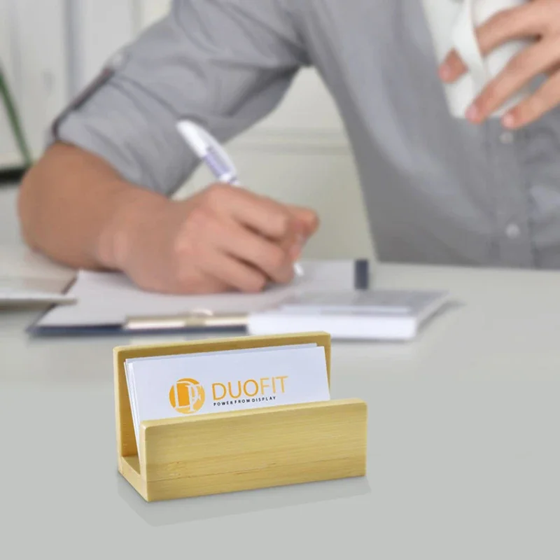 Modern Minimalist Phone Holder, Office Desk, Business Card Owner, Natural Solid Timber, Durable Smooth Polished, Safe to Touch