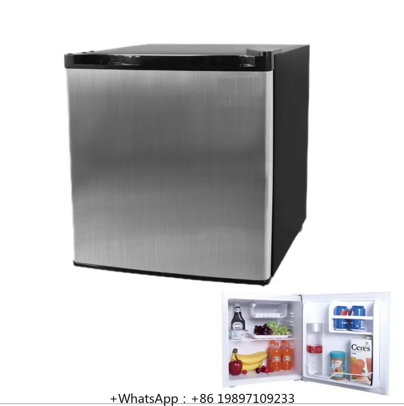 46L Super Cooling Pequeno Mini Todo Geladeira Compressor Doméstico Compacto Elétrico Portátil Porta de Aço Inoxidável