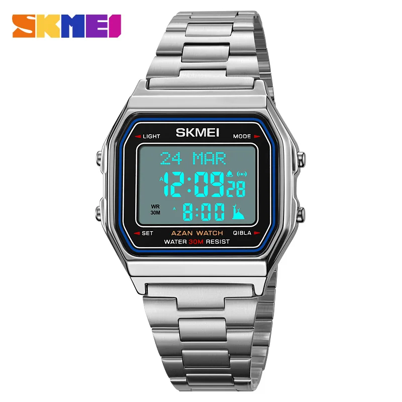 

SKMEI Fashion Digital Quartz All-Steel Watches Gold Dial Week Time Male Clock Waterproof relogio masculino