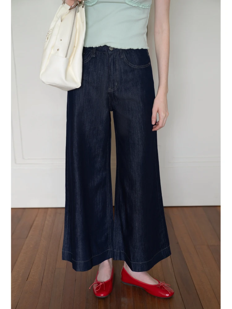 

Прямые широкие джинсы с высокой талией, повседневные джинсовые ретро-утягивающие универсальные свободные летние женские джинсы