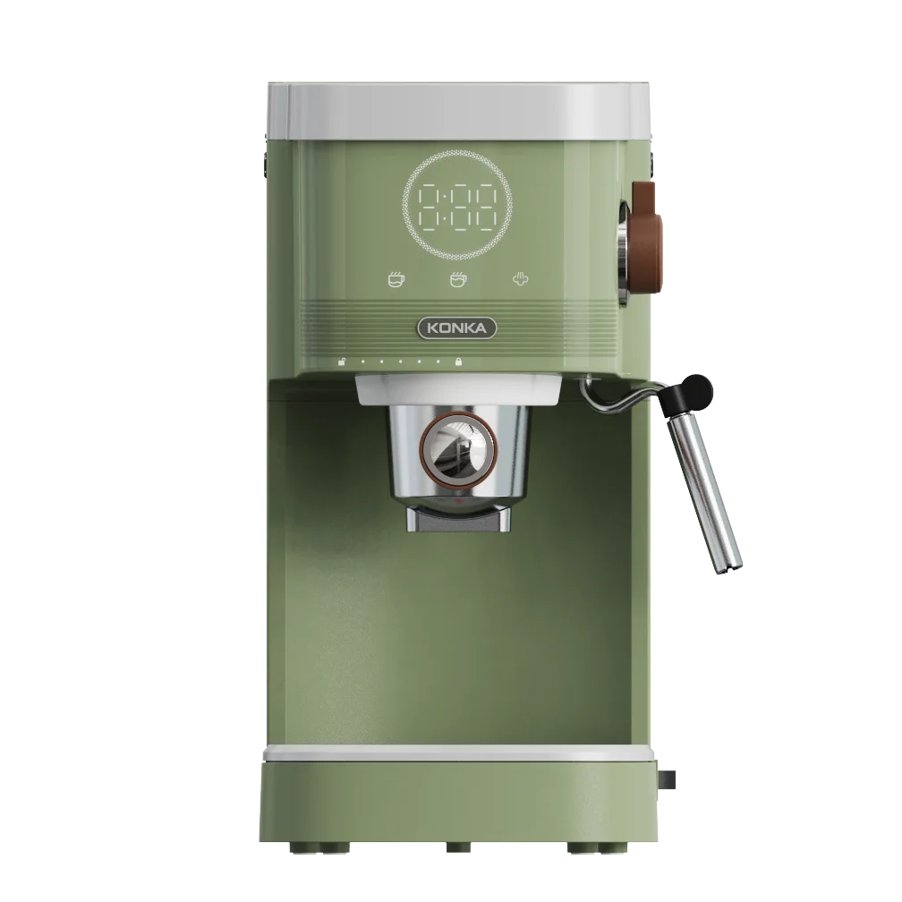 Konka 220V Green Cafetera Semi-Automatic  Coffee Powder Espresso Coffee Machine 20 Bar