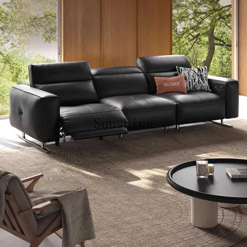 

Минималистичный электрический диван из натуральной кожи первого слоя, для гостиной, в стиле легкой роскоши, многофункциональный, с регулировкой, в форме блока тофу