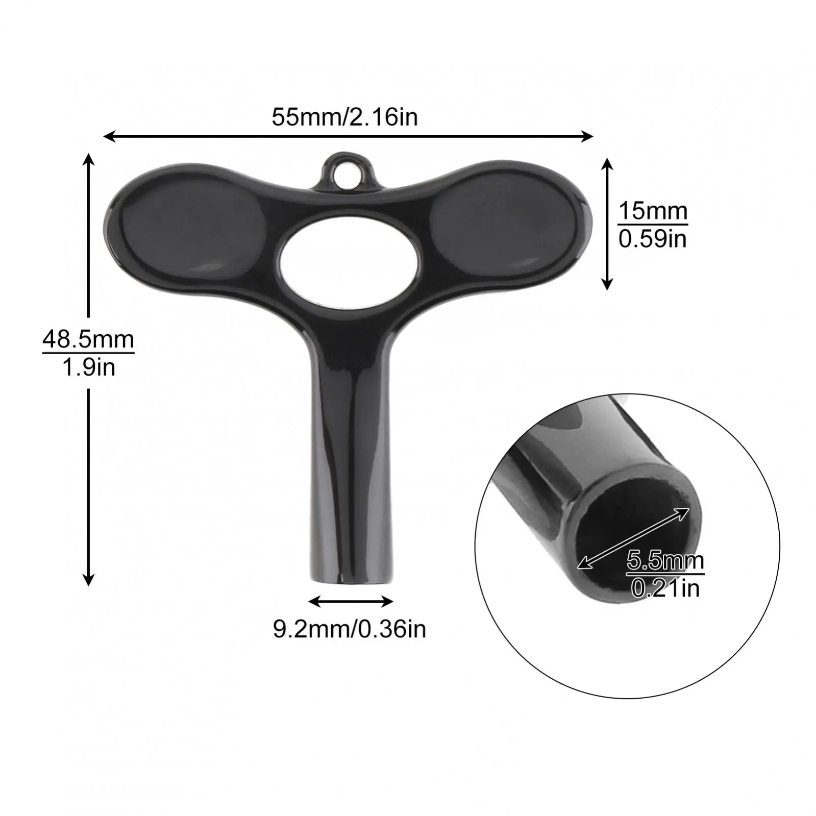 1 Piece T Shaped Electroplated Alloy Professional Quick Remove Jazz Snare Drum Tuning Wrench Key with Perforated Design