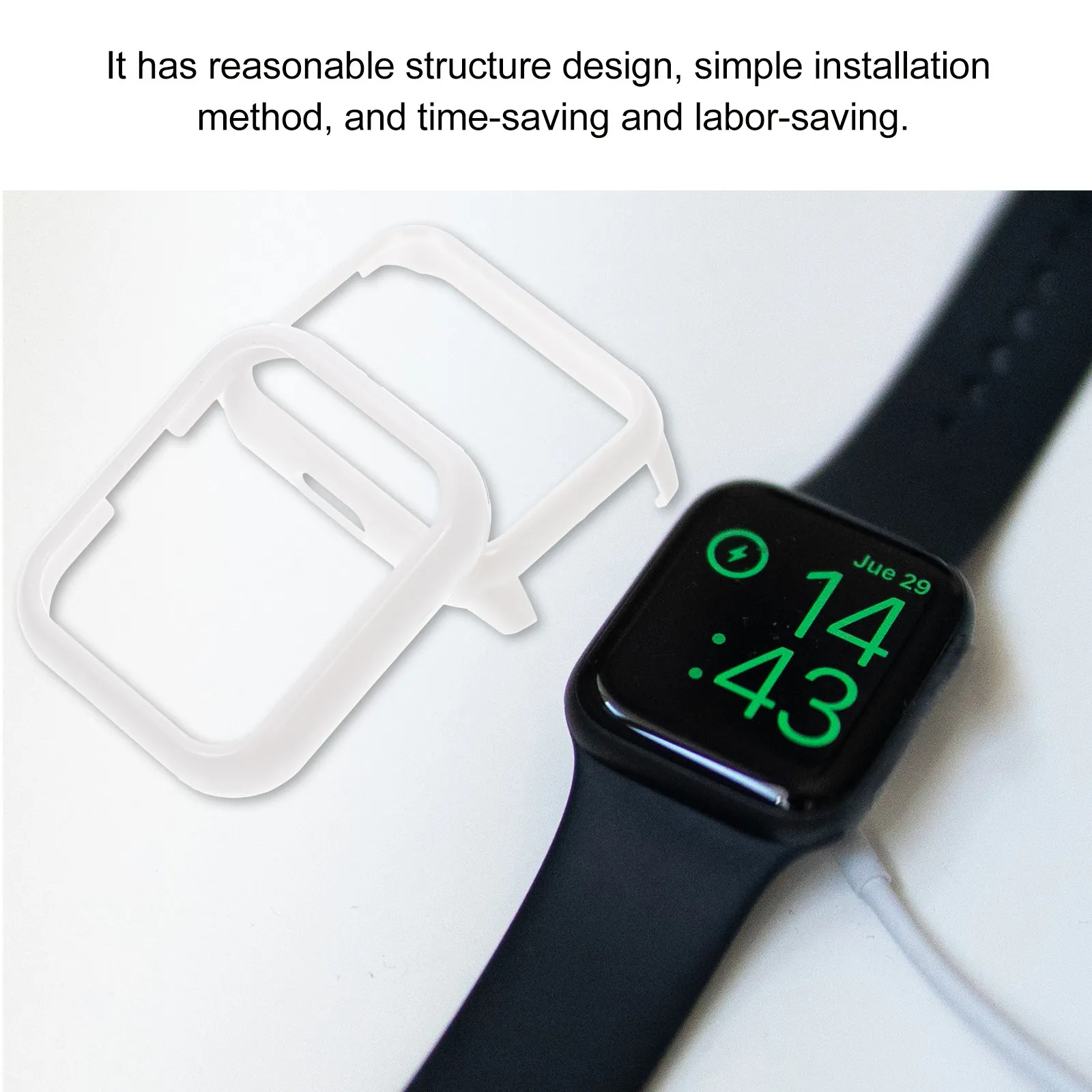 2 Peças Capa Protetora para Smartwatch de Cobertura Total, Ultrafina e à Prova d'Água, com Protetor de Tela para Clareza e Ajuste Confiável