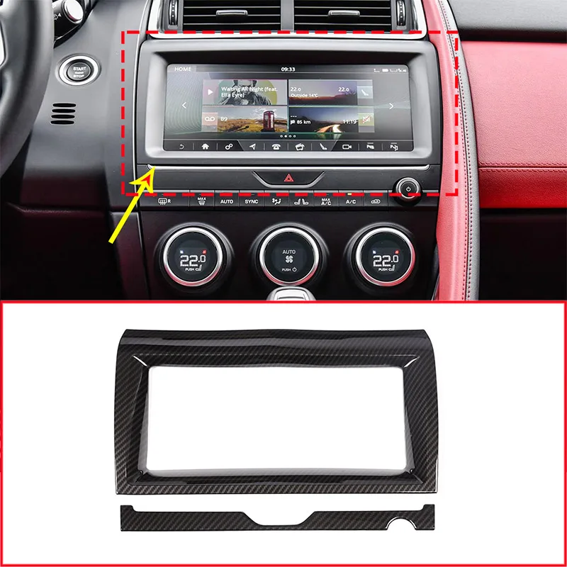 2 Pcs For Jaguar E-PACE E PACE 2018 2019 ABS Car Interior Navigation Frame Trim Car Accessories