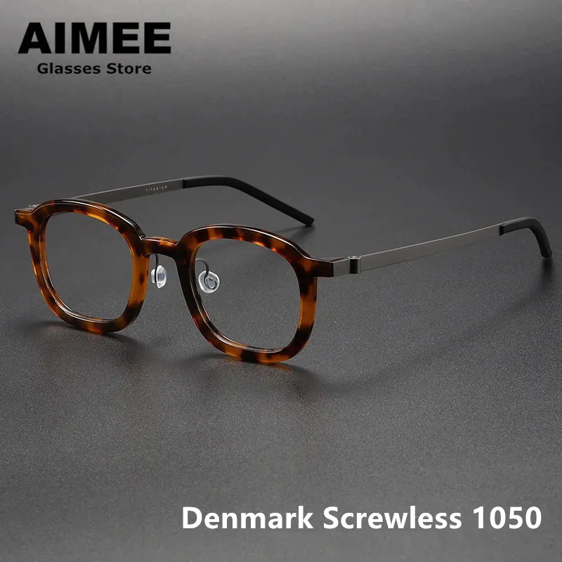 

Denmark Brand Square Titanium Acetate Glasses Frame Men Women Ultralight Prescription Eyeglasses Optical Blue Light Spectacles