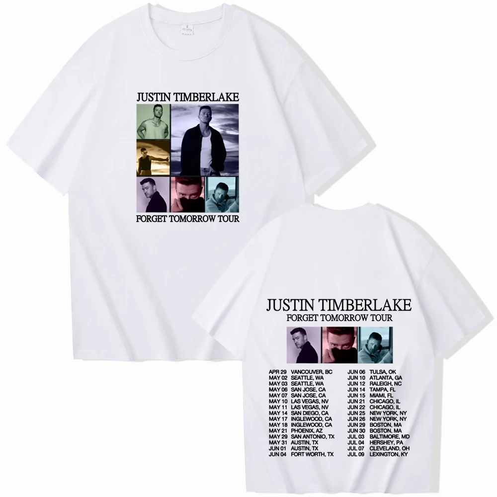 Justin Timberlake Forget Tomorrow Tour 2024 T-shirt Women O-neck Summer Casual Shirt Oversized T Shirt for Men Regular Printing