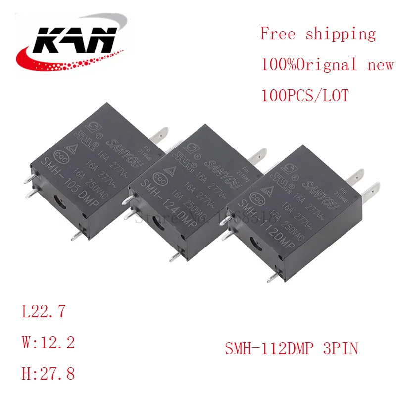 

Free shipping 100pcs relay SMH-105DMP 5VDC 16A 250VAC 3PIN Original New