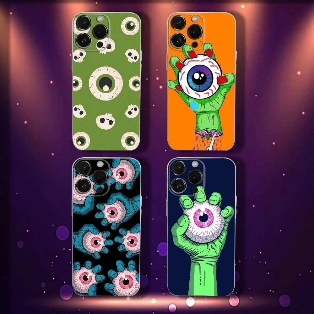 

Horrible Eyes Pattern Phone Case For iPhone 17,16,15,14,13,12,11 Pro,Max,Plus,X,XS,XR,SE4,E Mini Transparent Soft Cover