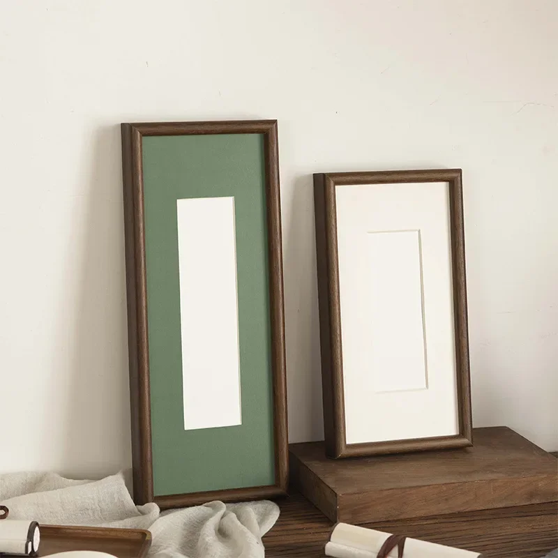 Classic Retro Strip Framed Solid Wood Picture Frame Calligraphy Picture Frame Framed Jigsaw Frame Home Table Business Gift