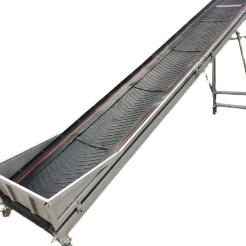 

Small belt conveyor for conveying, loading and unloading, divine device for climbing, anti slip folding, mobile electric