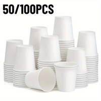 50/100PCS Disposable Small White Paper Cup Juice Coffee Drinking Outdoor Camping Activity Item Try Drinking Paper Cup Container