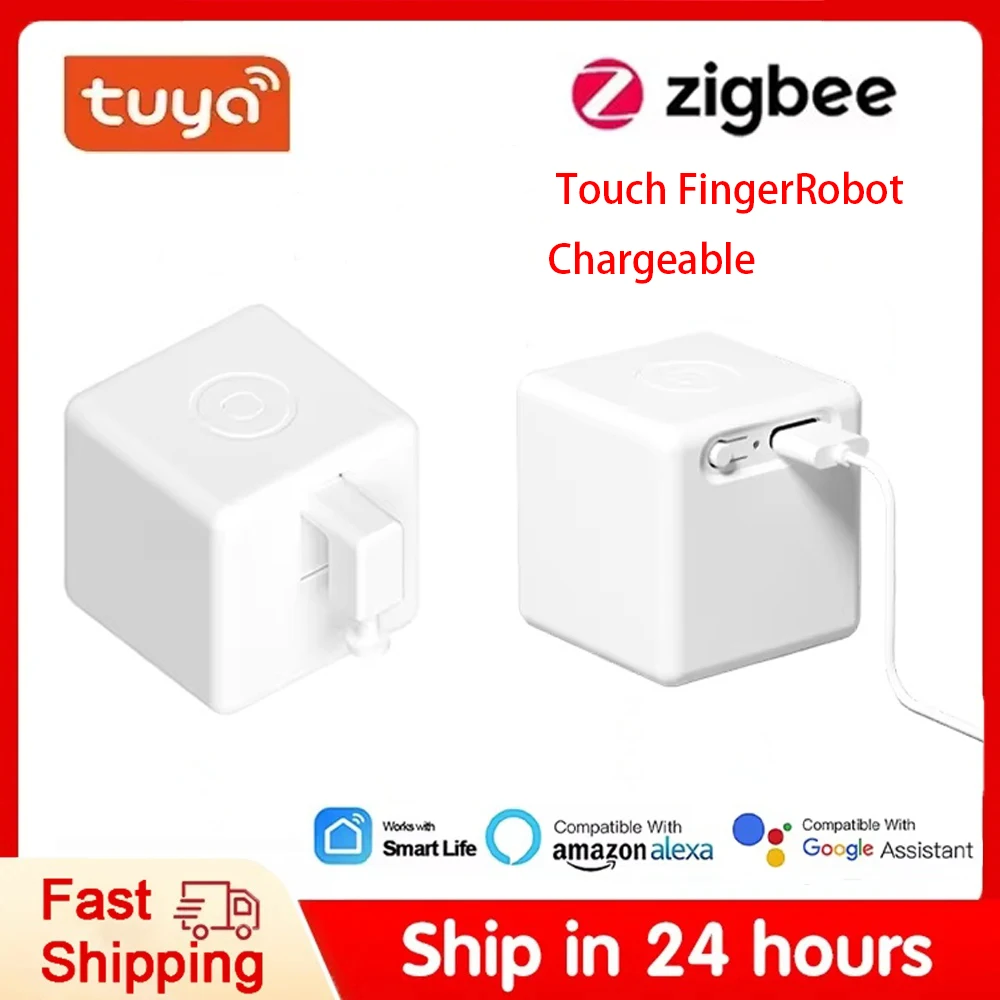 Tuya Smart Touch Finger Robot ZigBee 3.0 Chargeable Switch Button  Pusher Bot Remote Control App Support Alexa Google Home Alice