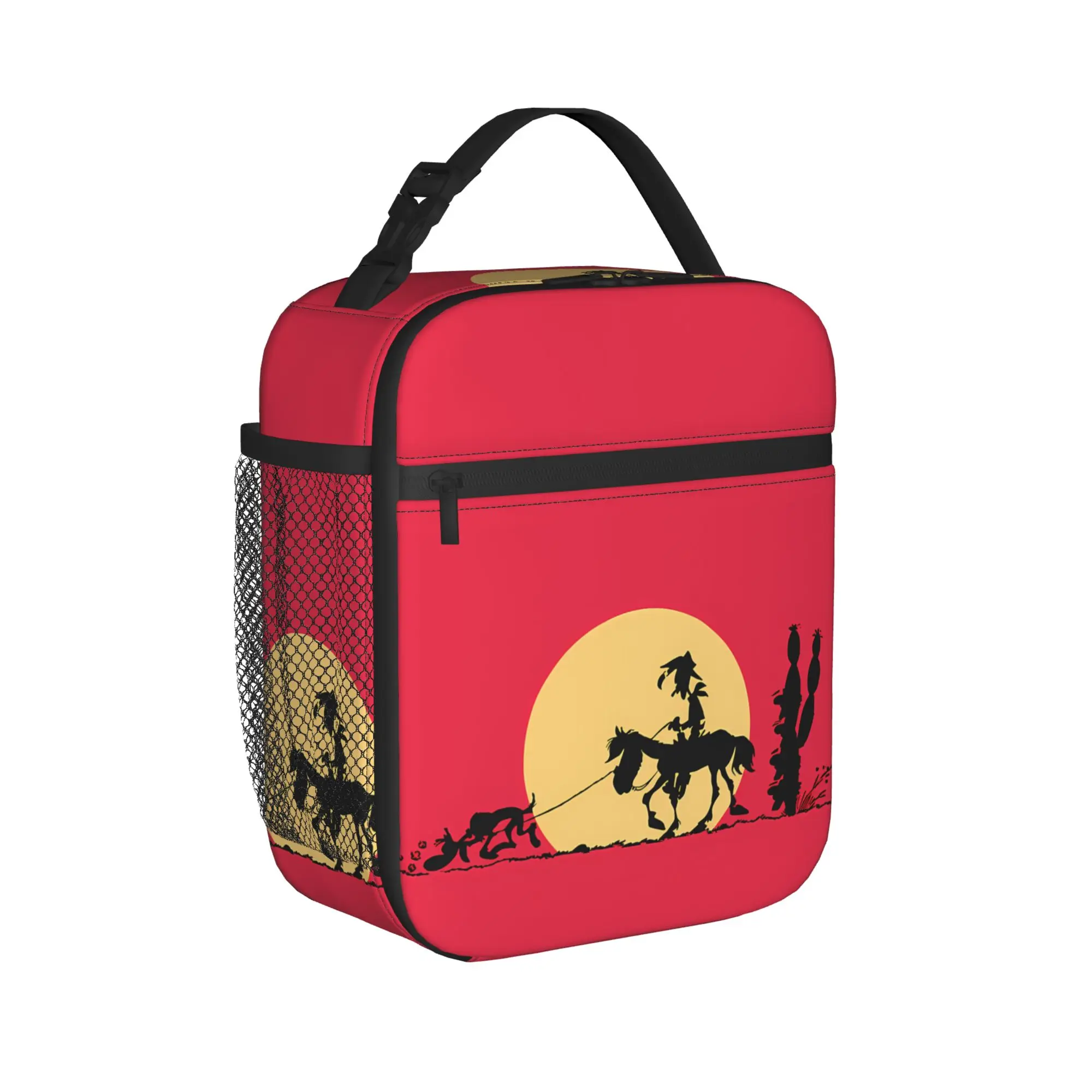 Lucky Luke Cartoon Comics Lunch Bag  Picnic Lunch Box For Men Kawaii Graphic Tote Food Bags Waterproof Portable Cooler Bag