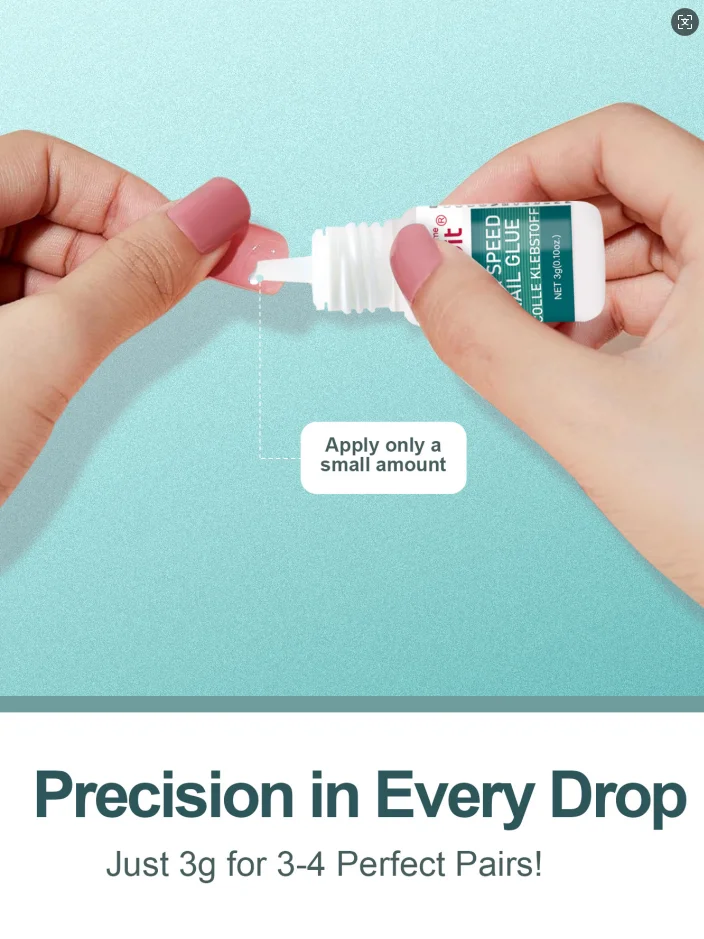Quick-Drying Nail Glue for Press-On Nails - Strong Adhesive for Easy Application