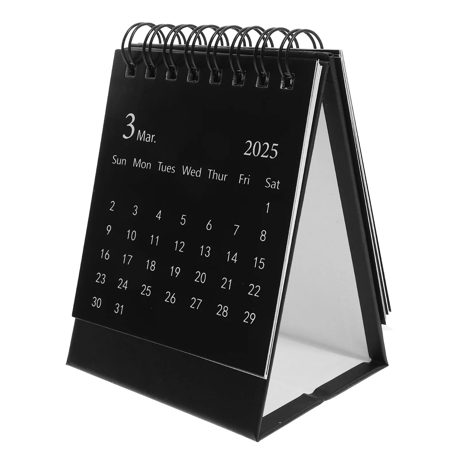 2025 Mini Calendar Desk Vertical 1040X760X570CM Flip For Decorative Monthly Daily Black Desktop Office Simple Small Desk