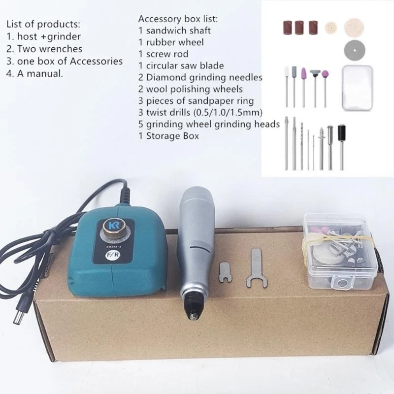 18000rpm Stepless Speed Adjustable Handheld Electric Grinder Polishing Engraving KXRE