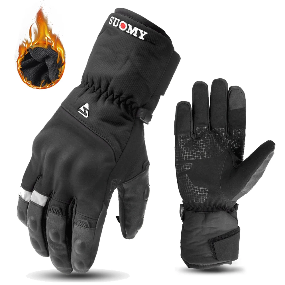 GufamilMoto-Gants de course de moto pour hommes et femmes, résistants à l\'usure, chauds, coupe-vent, imperméables, écran tactile, vélo, D343, hiver