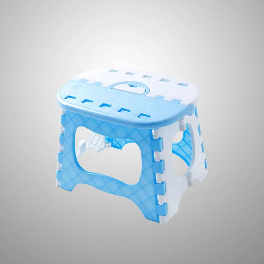 Plastic Fishing Stool Kids Folding Step Mini Portable Child Sturdy Handle Outdoor Use Strong Capacity Plastic Stool